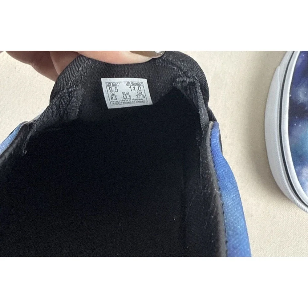 Vans Classic Slip On Galaxy Nebula Cosmic Shoes Men 9.5 Women 11 Blue Purple